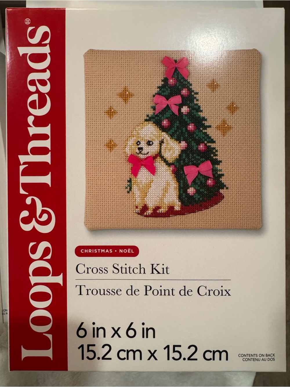 NEW Loops & Threads Christmas Puppy Cross Stitch Kit
